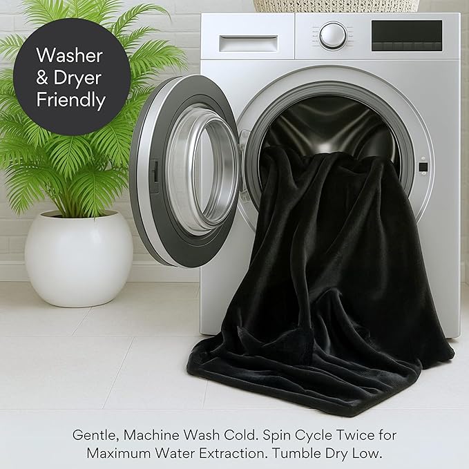 Waterproof Blanket King Size, Black & Gray 82x82"- Water Proof and Stain Resistant Blankets for Bed, Couch, Couples Fleece Moisture Absorbent, Layered Sheet Protector, Leakproof Protective Top Cover