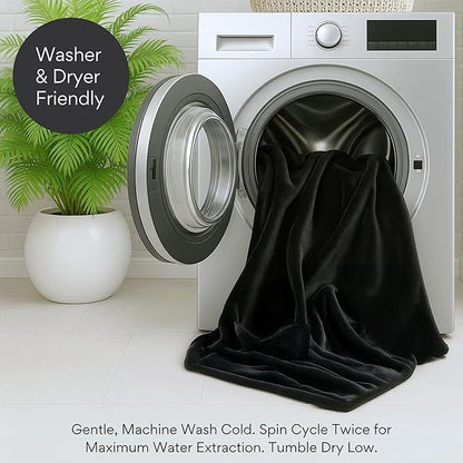 Waterproof Blanket King Size, Black & Gray 82x82"- Water Proof and Stain Resistant Blankets for Bed, Couch, Couples Fleece Moisture Absorbent, Layered Sheet Protector, Leakproof Protective Top Cover