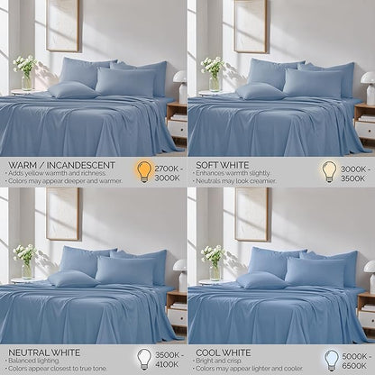 Southshore Fine Living, Inc. Extra Deep Pocket Twin XL Sheets Set, 4-Piece Ultra-Soft Microfiber Blue Bed Sheets with 21" Deep Twin XL Fitted Sheet, Oversize Flat Sheet, 2 Pillowcases, Coronet Blue