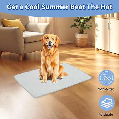 Dog Cooling Mat, Portable Pets Cool Mat, Durable Machine Washable Pets Pad, X-Large, Grey