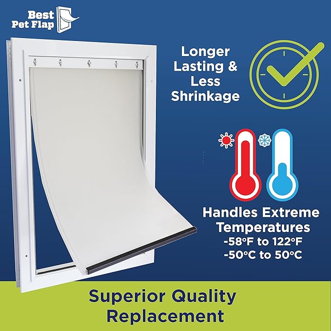 Best Pet Flap Large Replacement Dog Door Non PVC Flap Fits PetSafe PAC11-11039 - Measures 10 1/8" x 16 7/8" Longer Lasting, Most Energy Efficient, Less Shrinkage, BPA Free