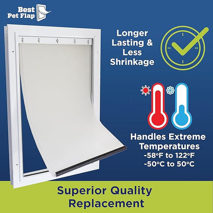 Best Pet Flap Large Replacement Dog Door Non PVC Flap Fits PetSafe PAC11-11039 - Measures 10 1/8" x 16 7/8" Longer Lasting, Most Energy Efficient, Less Shrinkage, BPA Free