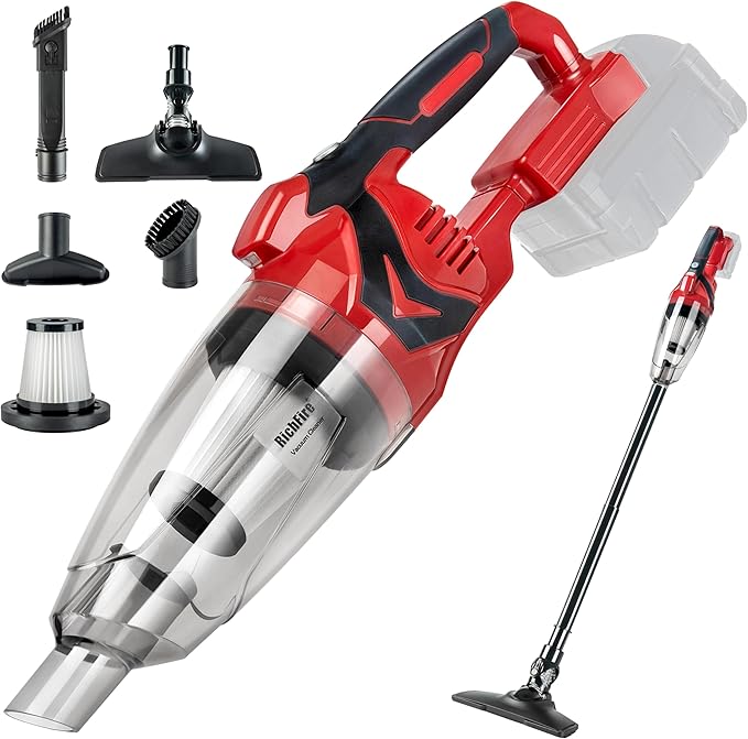 Cordless Vacuum Cleaner Compatible with Milwaukee Battery,Wireless Handheld Vacuum Cleaner for Home, Boat, Workshop, Pet Hair, Furniture Cleaning(Tool Only No Battery)