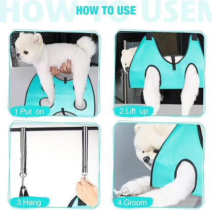 ATESON Dog Grooming Hammock - Upgrade Pet Grooming Harness for Nail Trimming (XXL 120lb), Dog Sling for Nail Clipping, Dog Hanging Holder Hanger for Cutting Nail with Nail Clippers, Green