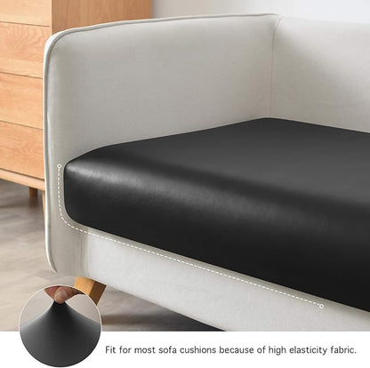Yates Home PU Leather Couch Sofa Cushion Slipcover Water-Proof Elastic Chair RV Seat Covers Loveseat Sofa Furniture Protector Slip Cover for Settee Seater Replacement in Living Room（Loveseat, Black）