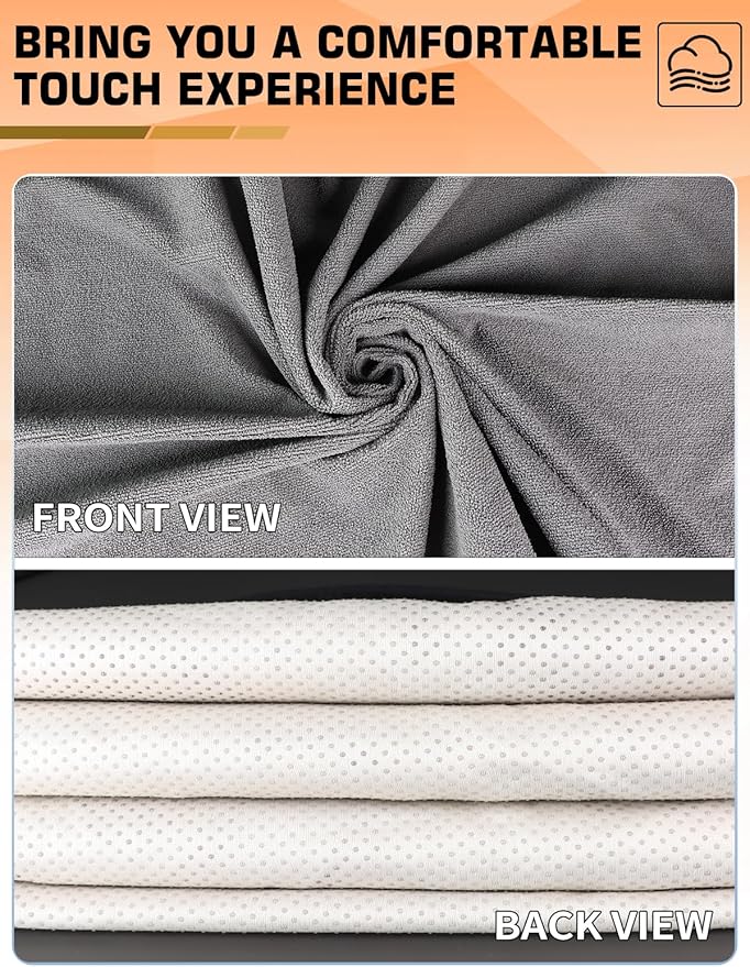 550g Heavy Duty Towel Car Seat Cover, Waterproof Sweat Protector for Post-Gym & Beach, Non-Slip Microfiber Bucket Seat Mat for Sedans SUV Minivans, Machine Washable (Gray, 1-Pack)