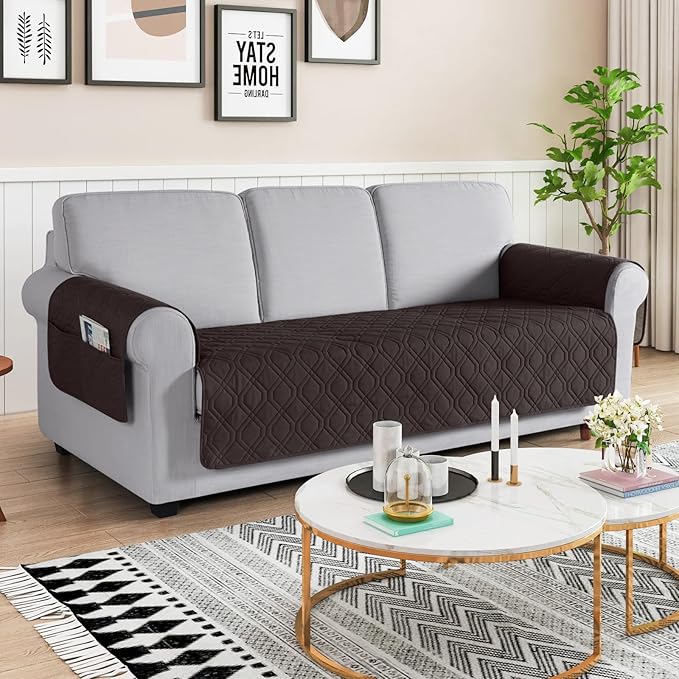 VANSOFY Couch Cover, Waterproof Sofa Covers Washable Slipcover Furniture Protector Couch Seat Covers Non-Slip Couch Cover for Dogs, Pets(Sofa, Chocolate)