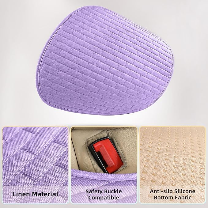 Little Purple Back Seat Cover, Car Back Seat Cover for Cars Truck SUV, Rear Seat Covers with Storage Pocket, Linen Bottom Backseat Cover for Most Vehicles(Little Purple-Back Seat)