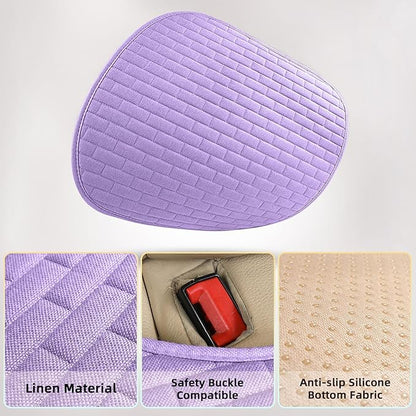 Little Purple Back Seat Cover, Car Back Seat Cover for Cars Truck SUV, Rear Seat Covers with Storage Pocket, Linen Bottom Backseat Cover for Most Vehicles(Little Purple-Back Seat)