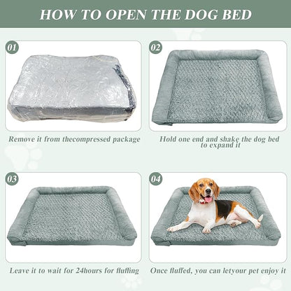 Orthopedic Dog Bed for Large Dog,Memory Foam Cat Bed with Stickable Design Waterproof Pet Couch Bed with Washable Removable Cover(36 in,Darkgrey)