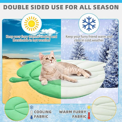 KOOLTAIL Upgrade Cat Self Cooling Mat for Summer, Reversible Thicken Pet Sleeping Blanket Pad Kennel Reusable Washable Waterproof Breathable Seat, Easy Carry Mats for Crate Car Playpen Puppy