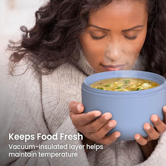 Bentgo Bowl - Insulated Leak-Resistant Bowl with Snack Compartment, Collapsible Utensils and Improved Easy-Grip Design for On-the-Go - Holds Soup, Rice, Cereal & More - BPA-Free, 21.2 oz (Slate)