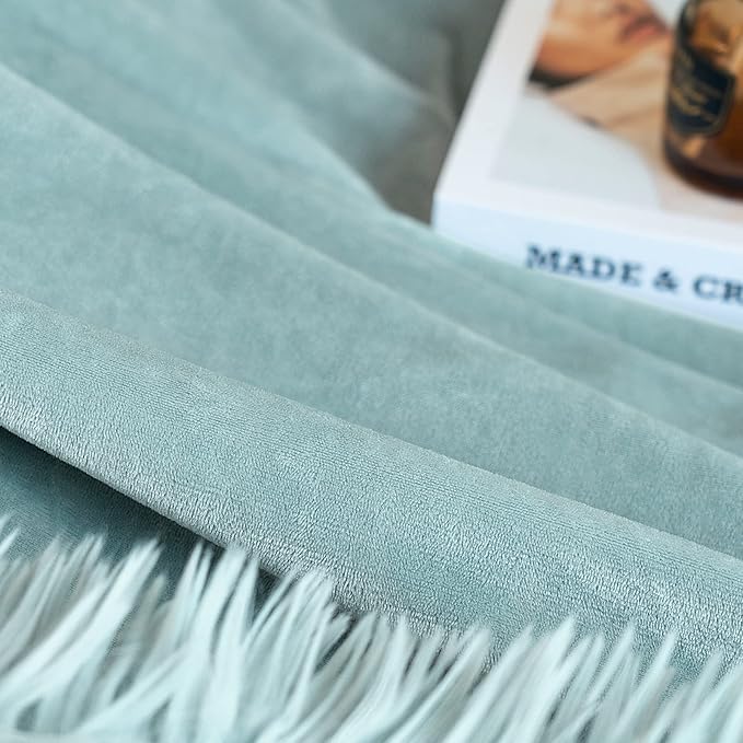 JONIYEAR Oversized Decorative Fluffy Faux Fur Throw Blanket Twin Size 60" x 71", Soft Luxury Lightweight Furry Blankets, Accent Cozy Shaggy Plush Thick Warm Fuzzy Blankets for Winter Bed Couch, Aqua