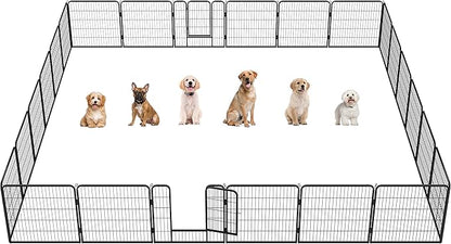 Topeakmart Dog Playpen Outdoor Puppy Exercise Pen Indoor Portable Pet Fence for Yard/RV Camping, 32 Inch 24 Panels
