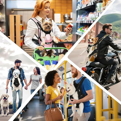 Pawaboo Pet Dog Front Carrier Backpacks, Legs Out Pet Carrier Backpack for Dogs, Adjustable Dog Chest Carriers Purse for Small Medium Dogs Hands Free for Travel Hiking Cycling Camping, M, Black