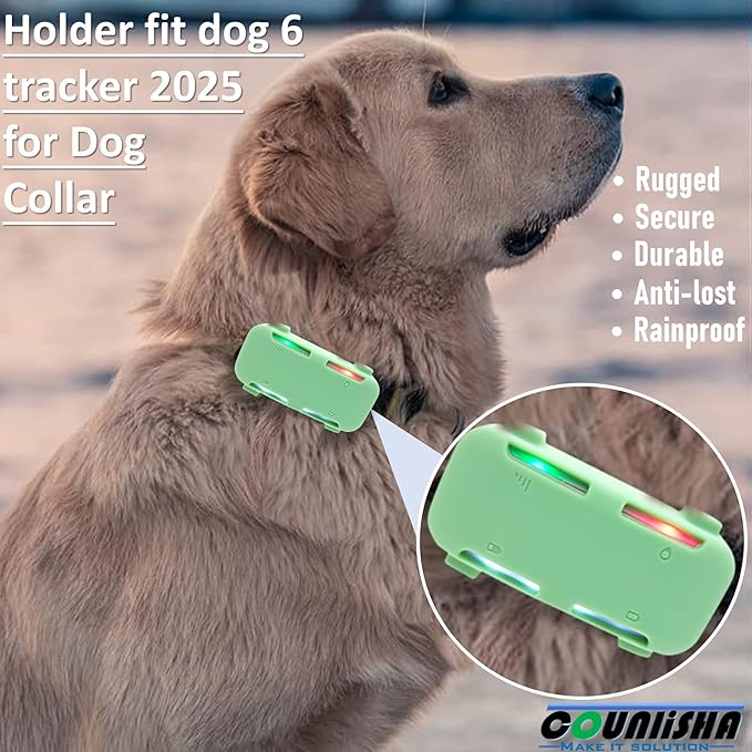 2 Pack Silicone Holder Compatible for Tractive GPS Dog Tracker (2025) for pet Collar,Durable Rubber Cover,Secure case Compatible for tractive Dog 6 tag for Necklace (Black,Green)