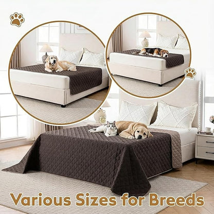 FunFurry Waterproof Dog Blanket, Couch Cover for Dogs Washable, Reversible Dog Bed Cover, Couch Furniture Protector. (Dark＆Light Brown, 30 X 53 Inch - 1 Pack)