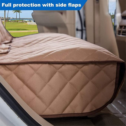VIEWPETS Bench Car Seat Cover Protector - Waterproof, Heavy-Duty and Nonslip Pet Car Seat Cover for Dogs with Universal Size Fits for Vehicles, Trucks & SUVs(TAN)