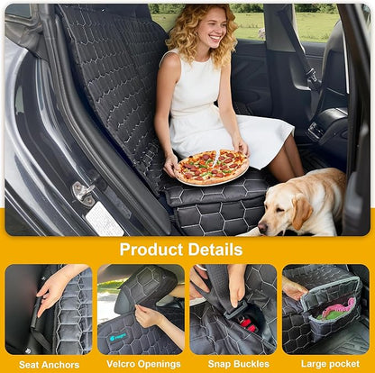 Meginc Dog Car Seat Covers for Tesla Model 3,100% Waterproof Back Seat Cover for Cars Armrest Compatible Nonslip Car Rear Seat Protector for Dogs & Kids, Easy Clean Tesla Model 3 Accessories