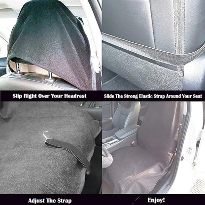 Car Seat Cover Protector Front Seats,for Gym Workout,Running,Swimming,Beach and Hiking,Waterproof Sweat Towel Bucket Seat Covers for Cars SUV Trucks (Grey, 1Pcs)