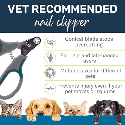 Zen Clipper Pet Nail Clipper for Dogs – Dog Nail Clipper for Safer Grooming and Nail Care - Clean, Quiet, and Easy-to-Use Stainless Steel Dog Nail Trimmer - (3mm Hole)