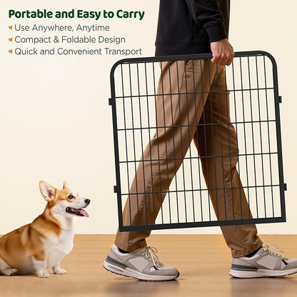 Yaheetech Wide Panel Dog Playpen, 12 Panels 32 inch High Pet Pen with Gate, Portable Indoor Outdoor Fence for Medium/Large Breed Dogs
