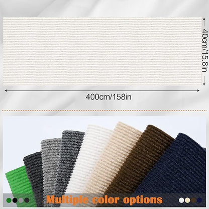Cat Scratch Furniture Protector - 158" x 13.8" Trimmable Self-Adhesive Cats Claws Scratch Pads, DIY Cat Climbing Couch Protector for Scratch Post Cat Tree Replacement Indoor (Cream White)