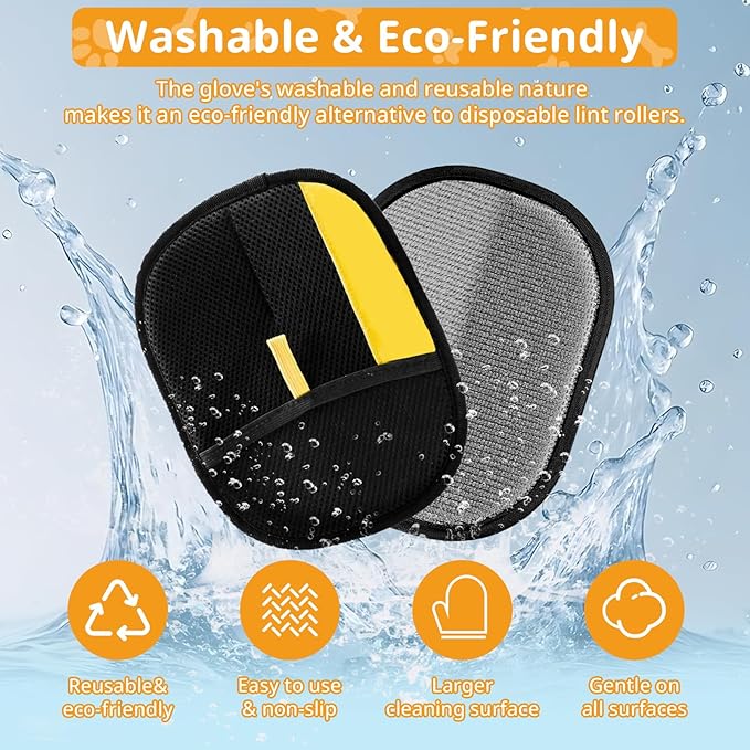 4 Pack Pet Hair Removal Glove,Efficient Pet Hair Remover for Dogs and Cats,Gentle Dog Hair Remover and Cat Hair Remover,Soft Pet Hair Remover Glove for Furniture and Clothing,Hair Removal Glove