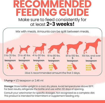 Wild Alaskan Salmon Oil for Dogs 8oz MSC Certified - Omega 3 EPA DHA for Skin & Coat, Itchy Skin & Allergies, Joint Support - Liquid w/Pump - Sockeye Salmon - Chew + Heal Labs