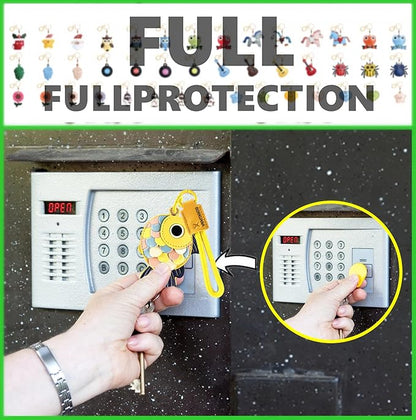 Leather Keychain Holder Case Compatible with AirTag,Cute Protective Cover with Keyring and Lanyard,Anti-Scratch Finder GPS Tracker Case for Wallet Keys,Bag,Pets,Backpack(Yellow Fish)