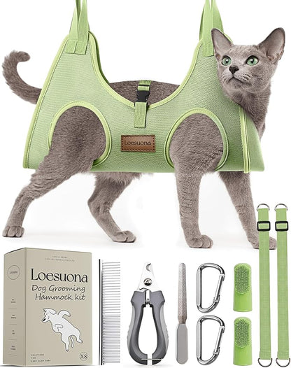Dog Grooming Hammock – for Dogs Cat Grooming Hammock,Dog Sling for Nail Trimming with Dog Nail Clippers for Small Dogs,Dog Hammock for Nail Trim,Dog Hanging Harness for Nail Trimming