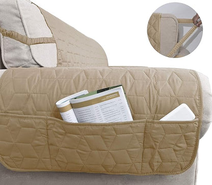 Ameritex Waterproof Nonslip Recliner Cover Christmas Decor Stay in Place, Dog Couch Recliner Cover Furniture Protector for Pets and Kids (Sand, 23'')