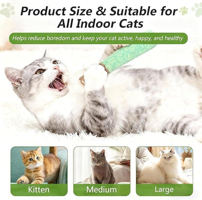 3 Pack Catnip Toys for Cats, Funny Kicker Cat Toys with Dental Rope & Jingle Bell, 100% Organic Catnip Catnip Toys, Bite-Resistant Chew Toy for Kitten Teething, Indoor Cat Toys
