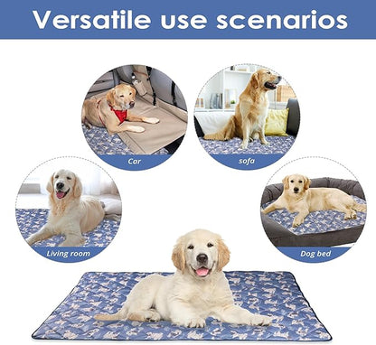 Langsprit Dog Cooling Mat, Washable Dogs Cats Pet Non-Toxic Cooling Pads Summer Sleeping Kennel Mats，Pet Self Cool Ice Blanket for Indoor & Outdoor Dog Beach Essentials Large