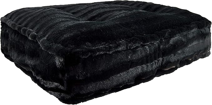 Bessie and Barnie Frosted Willow Extra Plush Shag Faux Fur Luxury Sicilian Rectangle Pet/Dog Bed (Multiple Sizes)