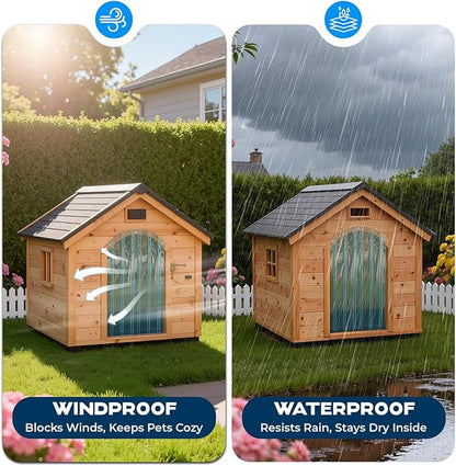 13.7 in x 4.9 ft Dog Door Replacement Flaps, Transparent Vinyl Strips for DIY Doghouse or Cat Door, Weather Resistant, Easy to Cut & Install