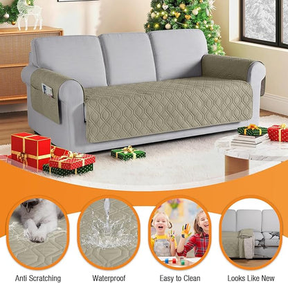 VANSOFY Couch Cover, Waterproof Sofa Covers Washable Slipcover Furniture Protector Couch Seat Covers Non-Slip Couch Cover for Dogs, Pets(Sofa, Taupe)