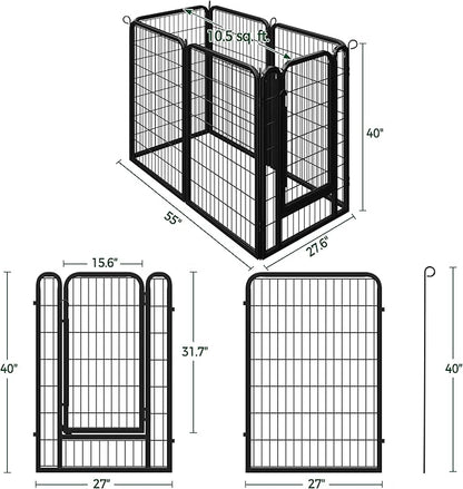 Topeakmart Dog Playpen Outdoor Puppy Exercise Pen Indoor Portable Pet Fence for Yard/RV Camping, 40 Inch 6 Panels