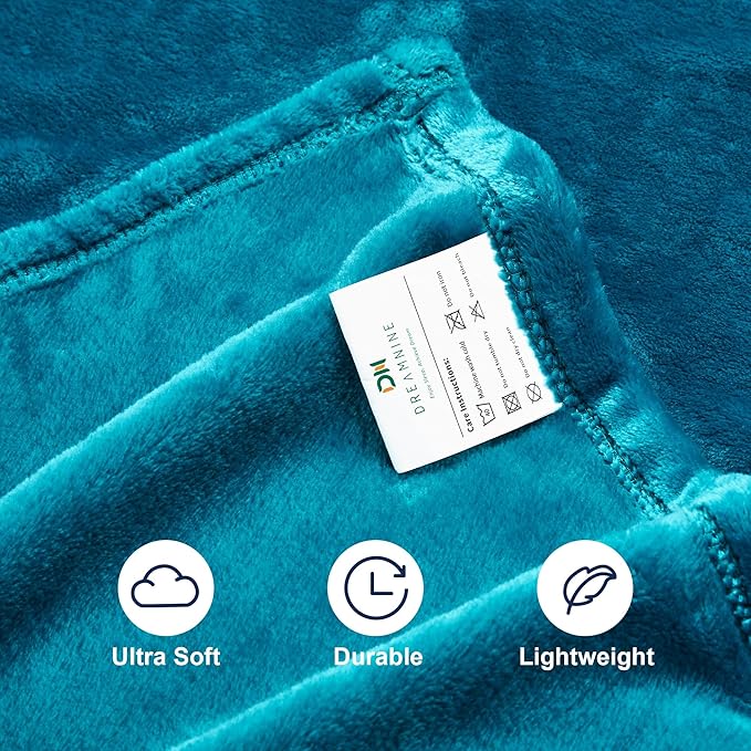 DREAMNINE Extra Large Fleece Blanket,Soft Comfy Fluffy Bed Blankets Queen Size 90" x 90",Luxury Decorative Fuzzy Blanket for Women Girl,Big Cozy Shaggy Warm Flannel Blankets for Winter Autumn Pet,Teal