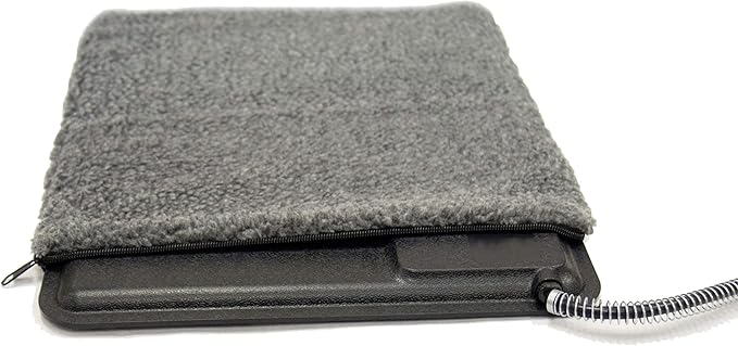 K&H Pet Products Lectro-Kennel Outdoor Heated Pad Deluxe Cover, Fits K&H Lectro-Kennel Medium Pads (Heated Pads Sold Separately), Machine Washable Zippered Soft Fleece Cover - 22.5 X 16.5in Gray
