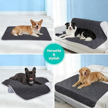 Cooling Blanket for Dogs - Q-MAX>0.4, Lightweight Pet Throw Blanket Furniture Protector, Breathable Fill and Soft Washable Cooling Mat for Summer, Grey, 40x60