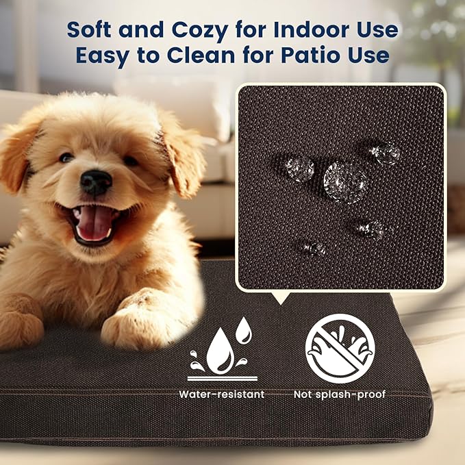 Miguel Durable Canvas Dog Bed for Small Pet Outdoor Dogs Pad 14 Ounce Canvas Waterproof Pet Pillow with Removable Washable Cover,24 x 18 inch, Brown