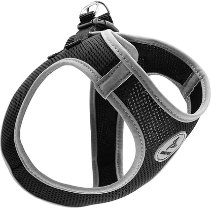 Dog Harness for Small Dogs (Chest 18.5"-19.5", Weight 15–20 lbs) | Athletica Adjustable Heavy Duty Dog Harness | No-Choke Puppy Vest with Lightweight Reflective Air Mesh | Black - Large