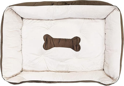 SciencePurchase Large 31" × 24" Luxury Pet Bed for Dogs or Cats - Super Soft, Machine Washable with Waterproof Non-Slip Underside, Low Wall for Easy Entering & Exiting, Folds for Travel & Storage