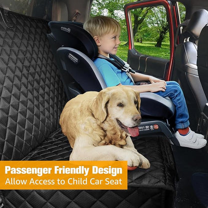 PETICON Dog Car Seat Covers for Truck Ford F150/Chevrolet Silverado 1500/Ram 1500/GMC Sierra 1500, Waterproof Pet Back Seat Cover for Trucks, Scratchproof Nonslip Durable Rear Seat Cover for Dogs