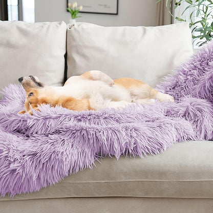 JONIYEAR Extra 2.8" Long Hair Fluffy Faux Fur Throw Blanket 50" x 60",Luxury Soft Decorative Fuzzy Furry Blankets for Couch, Cozy Plush Shaggy Blankets for Sofa Bed, Cute Lovely Blanket for Pet,Purple