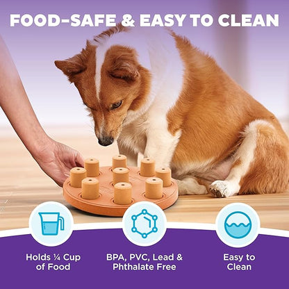 Outward Hound by Nina Ottosson Dog Smart Treat Puzzle Enrichment Toy, Level 1 Beginner, Orange, Composite