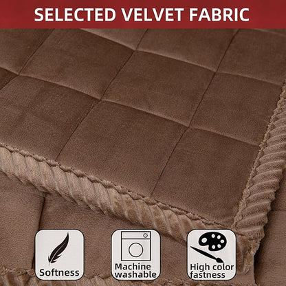 Couch Cover for Dogs Washable Pet Bed Fuzzy Pet Couch Covers Nonslip Couch Slipcover for Dogs, Kids, Pets Friendly Sofa Cover Loveseat Covers (Brown, 21''x39''/Rectangular)