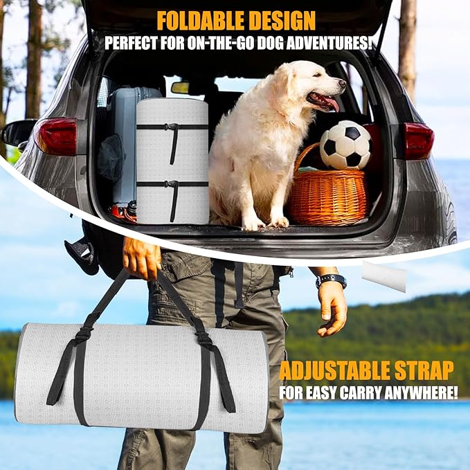 Dog Car Bed for Back Seat Cover, Supportive Foam Pet Mat Cushion for Car Backseat Extender with Removable Cover, Large Size for SUV & Truck, Easy Clean, Extra Large