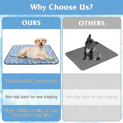 28"x22" Foldable Dog Cooling Mat, Washable Cooling Mat for Dogs, Soft Blanket for Dogs, Cats and Puppies, Small